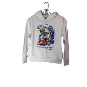 Polo Ralph Lauren Hoodie Youth Medium Surfing‎ Bear Pullover Sweatshirt Kids